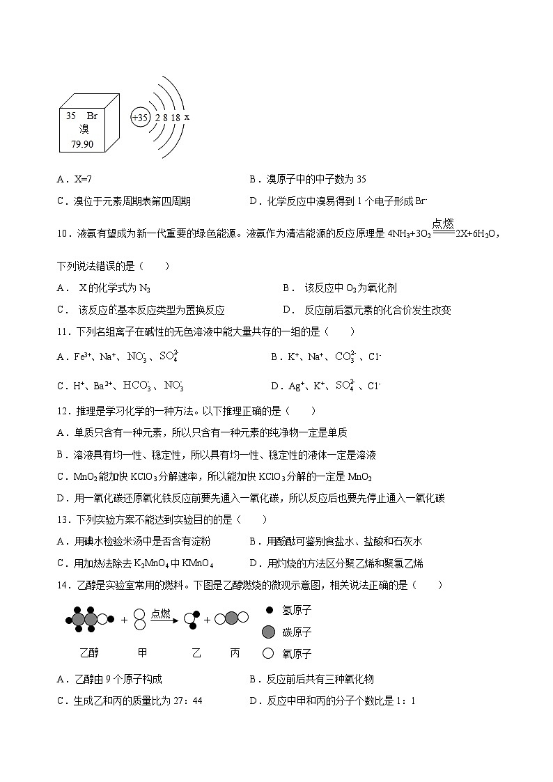 2023年中考化学考前押题超车卷B（重庆专用）（原卷版）03