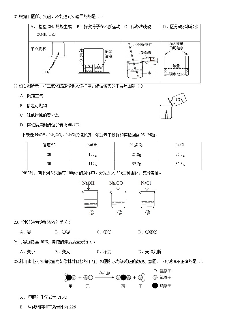 2021北京平谷初三二模化学（教师版）第3页