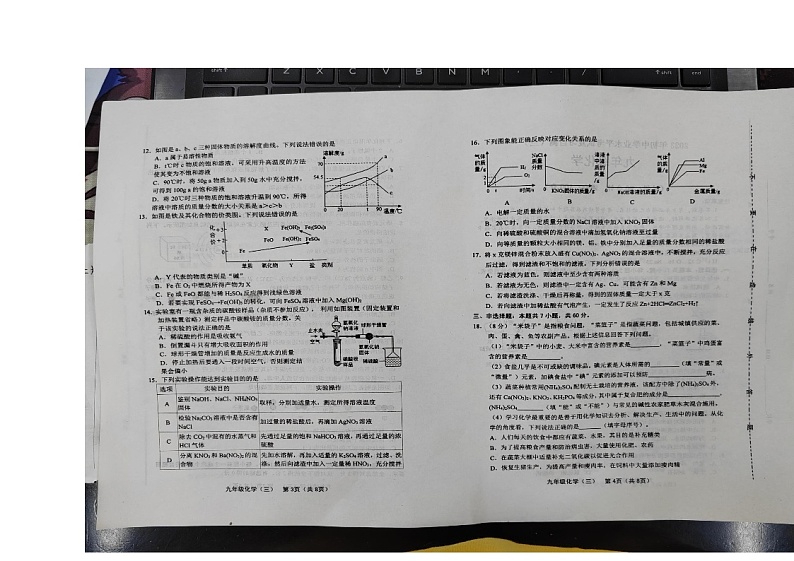 2023年山东省潍坊市昌邑市实验中学中考三模化学试题第2页