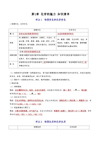 【期末复习】第1章 化学的魅力——初中化学九年级单元知识点梳理（沪教版·上海）