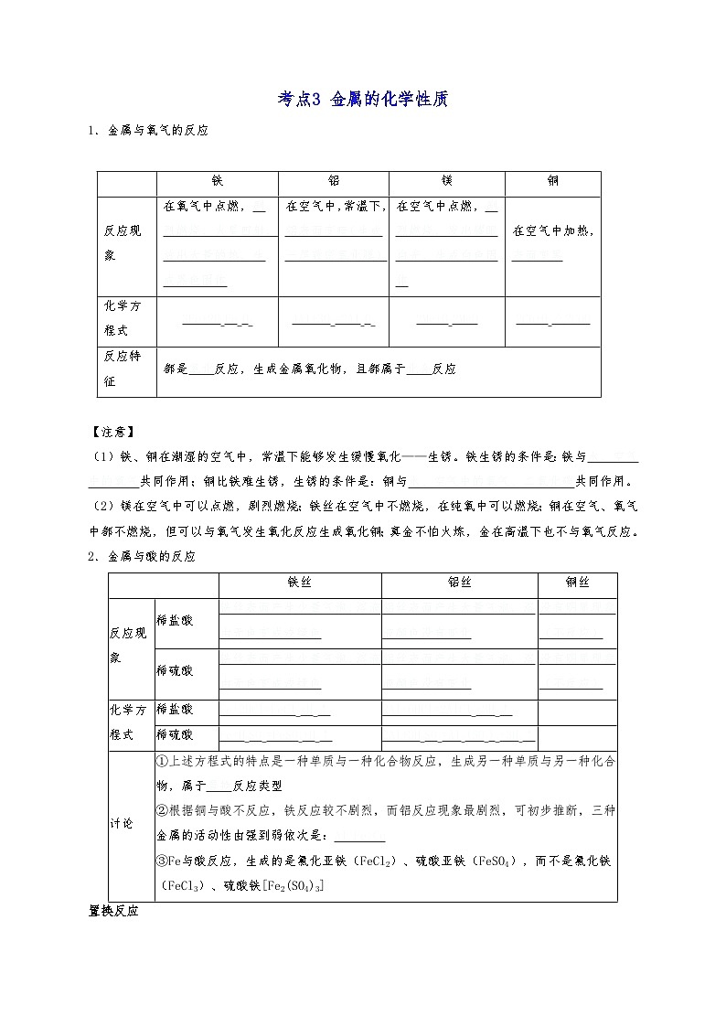 【期末复习】第6章 常用的金属和盐——初中化学九年级单元知识点梳理（沪教版·上海）02