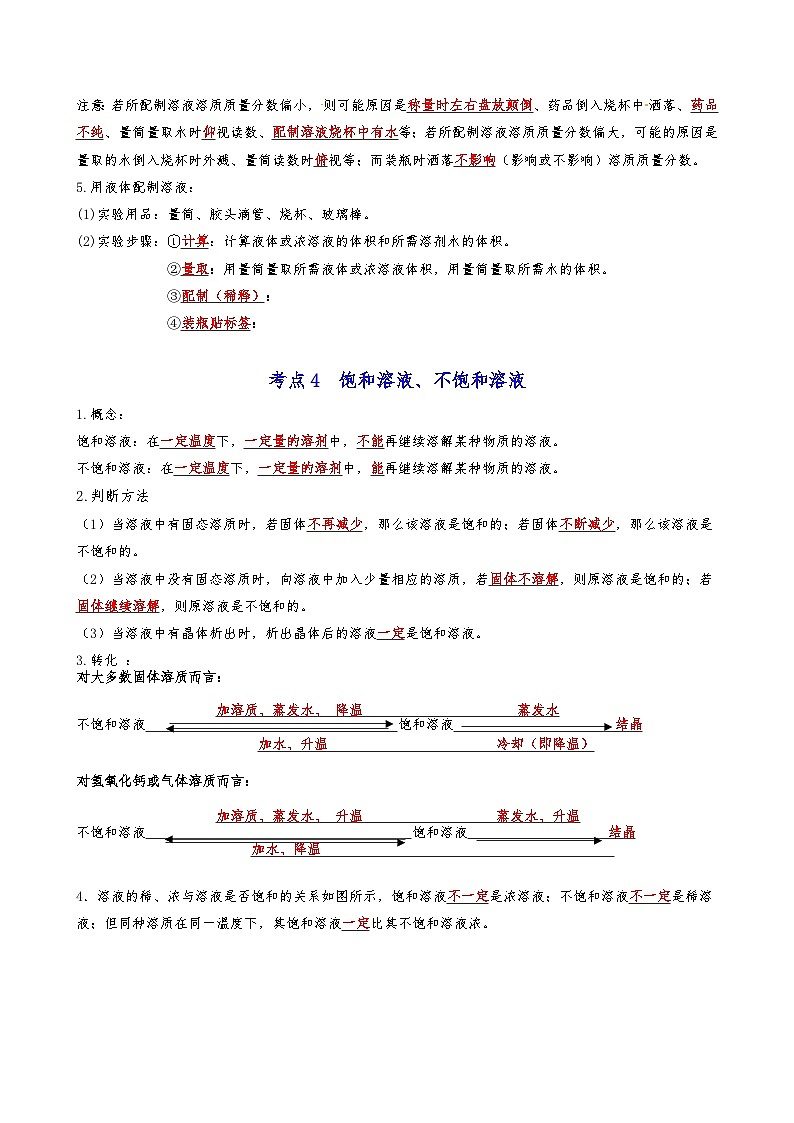 【期末复习】第6章 溶解现象 ——初中化学九年级单元知识点梳理（沪教版）03