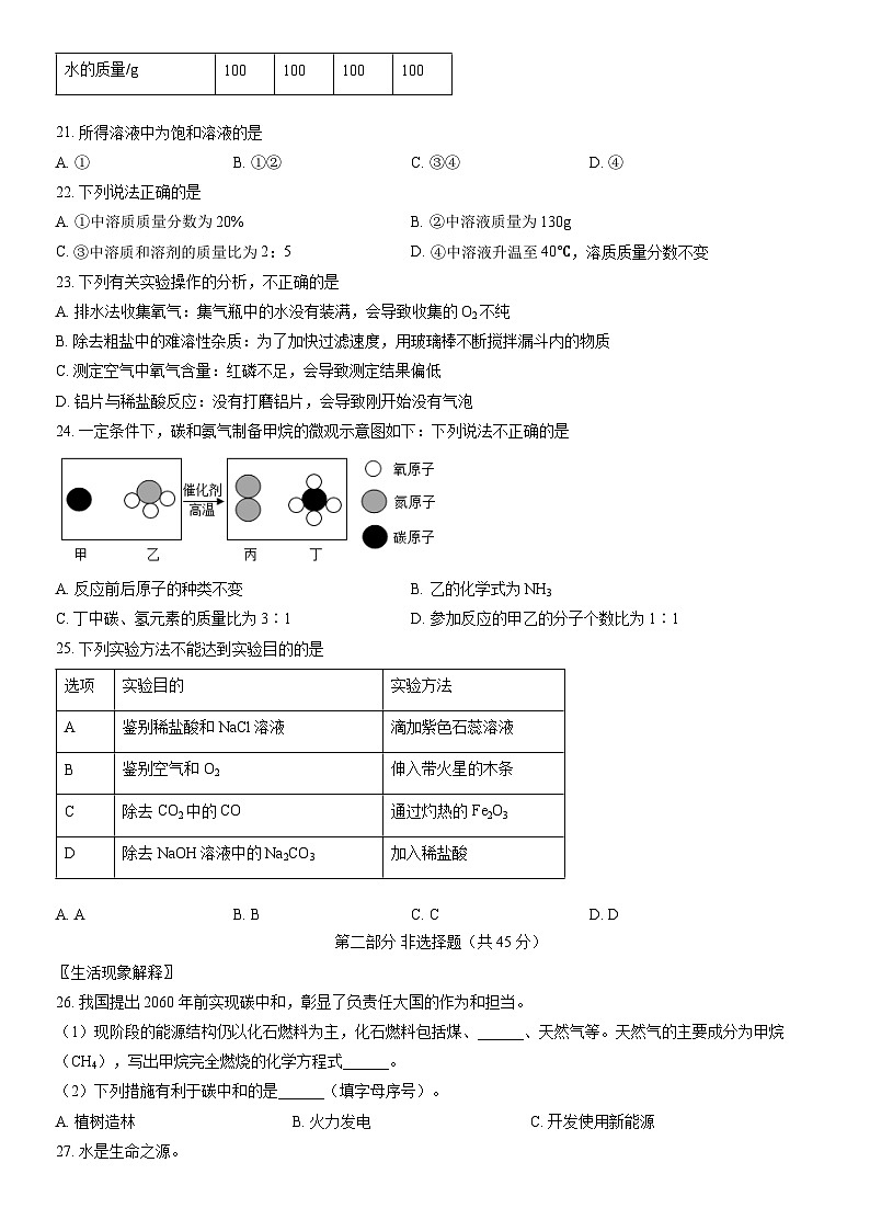 2022北京丰台初三二模化学（教师版）第3页