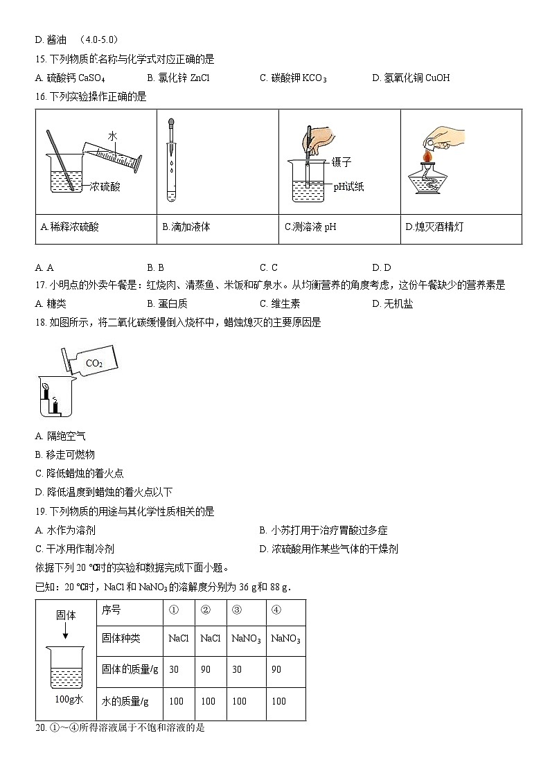 2022北京广渠门中学初三（下）3月月考化学（教师版）第2页