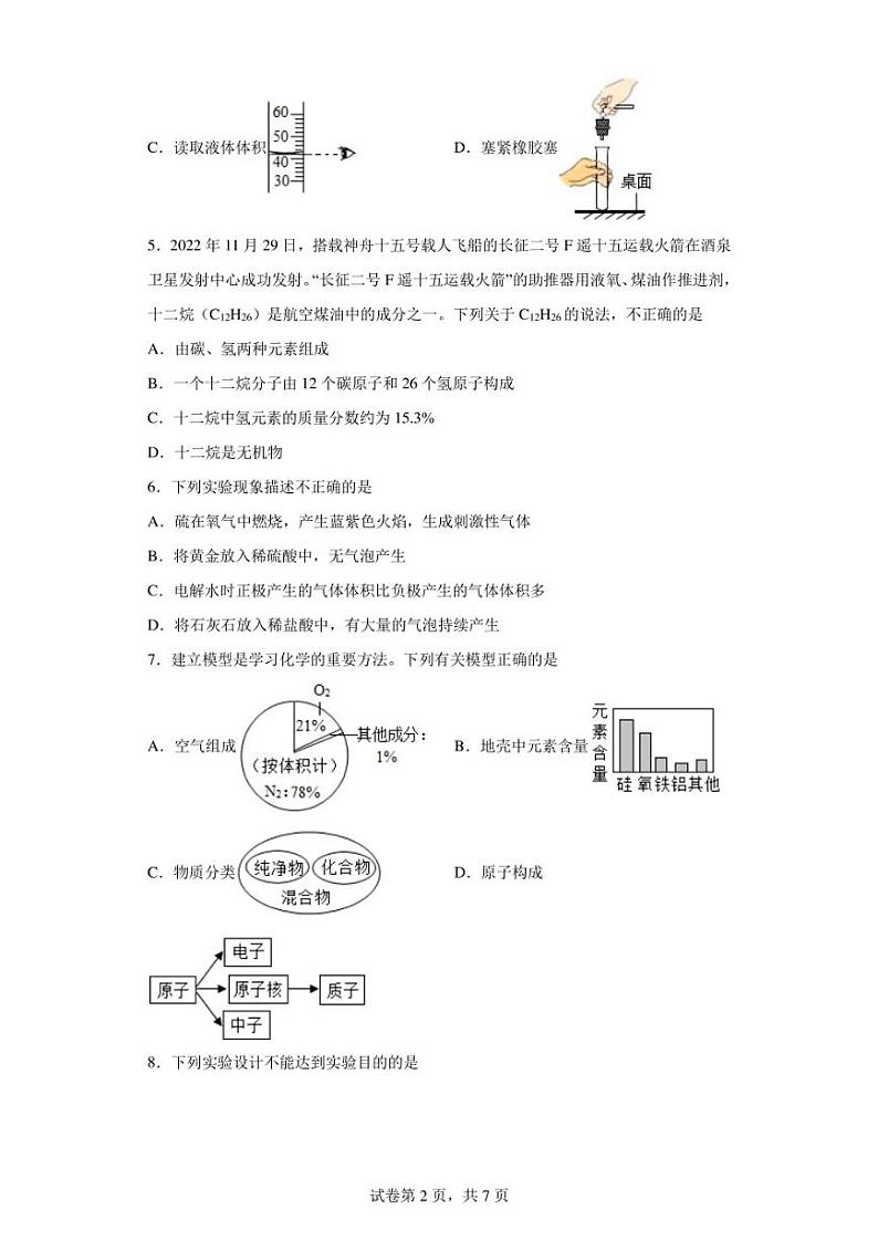 2023年安徽省宿州市第一初级中学中考模化学试题第2页