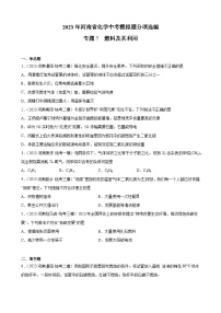 专题7  燃料及其利用——2023年河南省化学中考模拟题分项选编