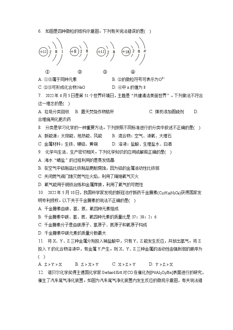 2022-2023学年山东省临沂市蒙阴县九年级（上）期末化学试卷（含解析）第2页