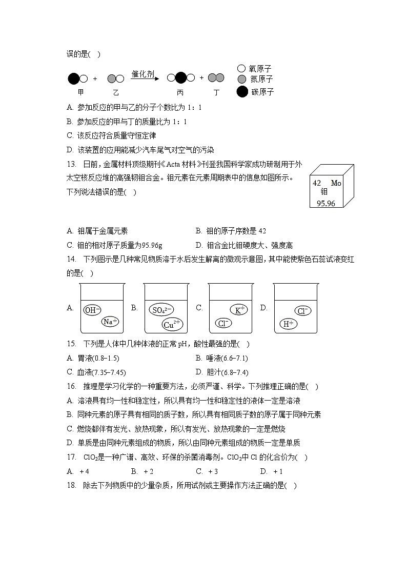 2022-2023学年山东省临沂市蒙阴县九年级（上）期末化学试卷（含解析）第3页