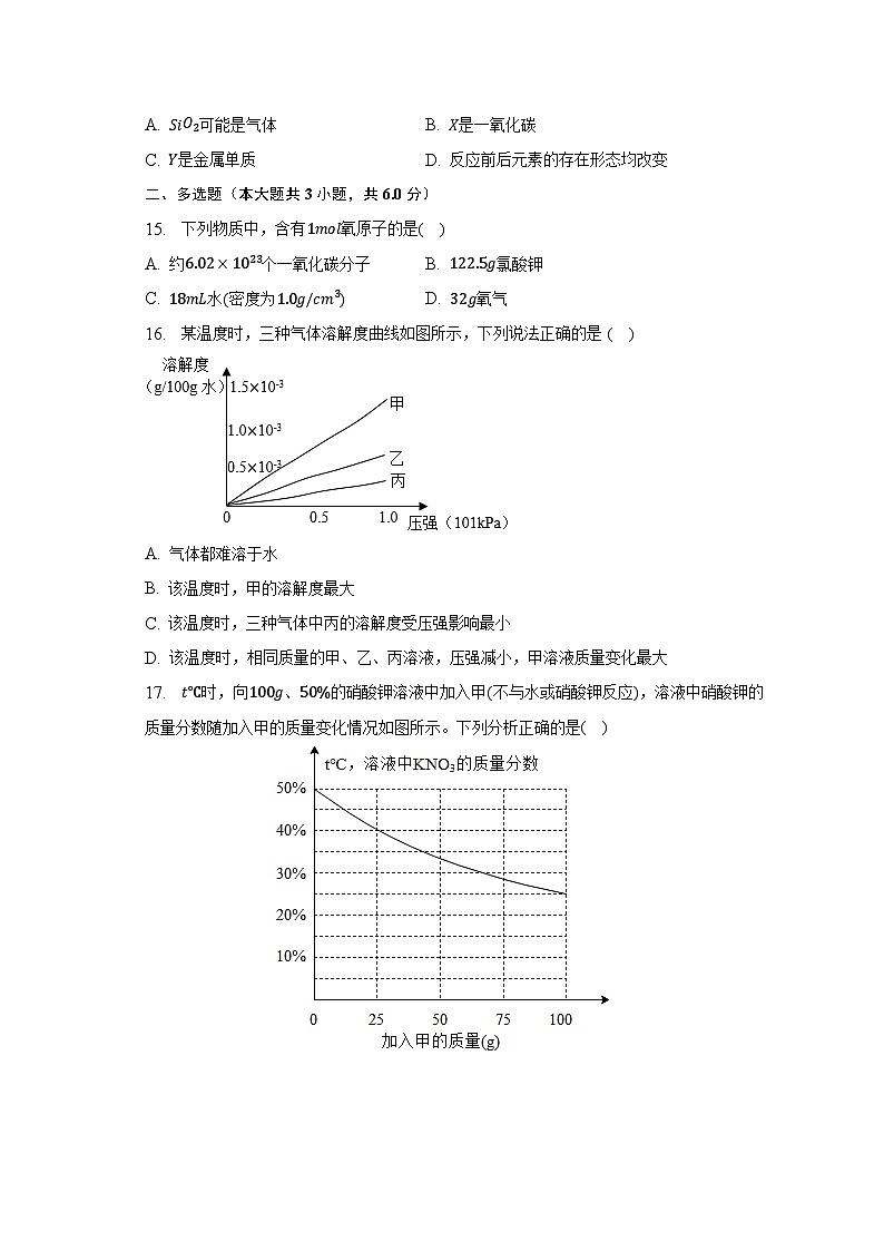 2022-2023学年上海市虹口区九年级（上）期末化学试卷（一模）（含解析）03