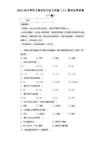 2022-2023学年上海市长宁区九年级（上）期末化学试卷（一模）（含解析）