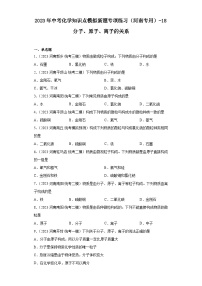 2023年中考化学知识点模拟新题专项练习（河南专用）-18分子、原子、离子的关系