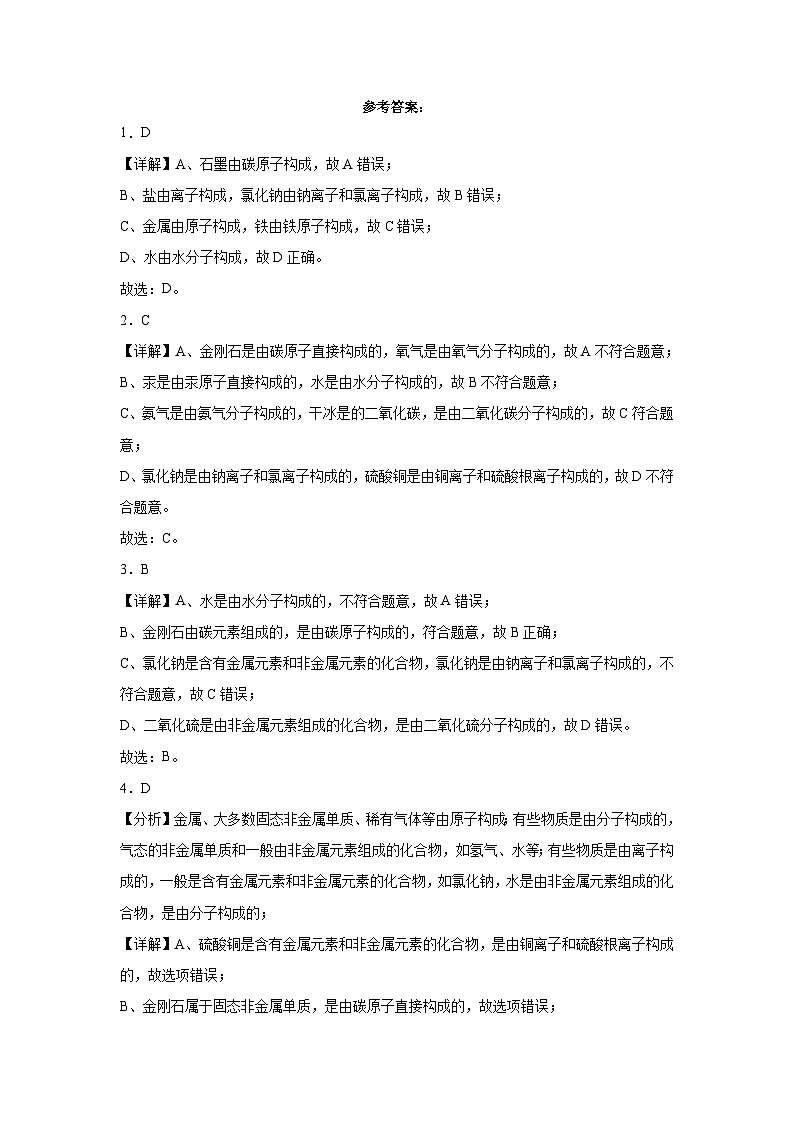 2023年中考化学知识点模拟新题专项练习（河南专用）-18分子、原子、离子的关系第3页