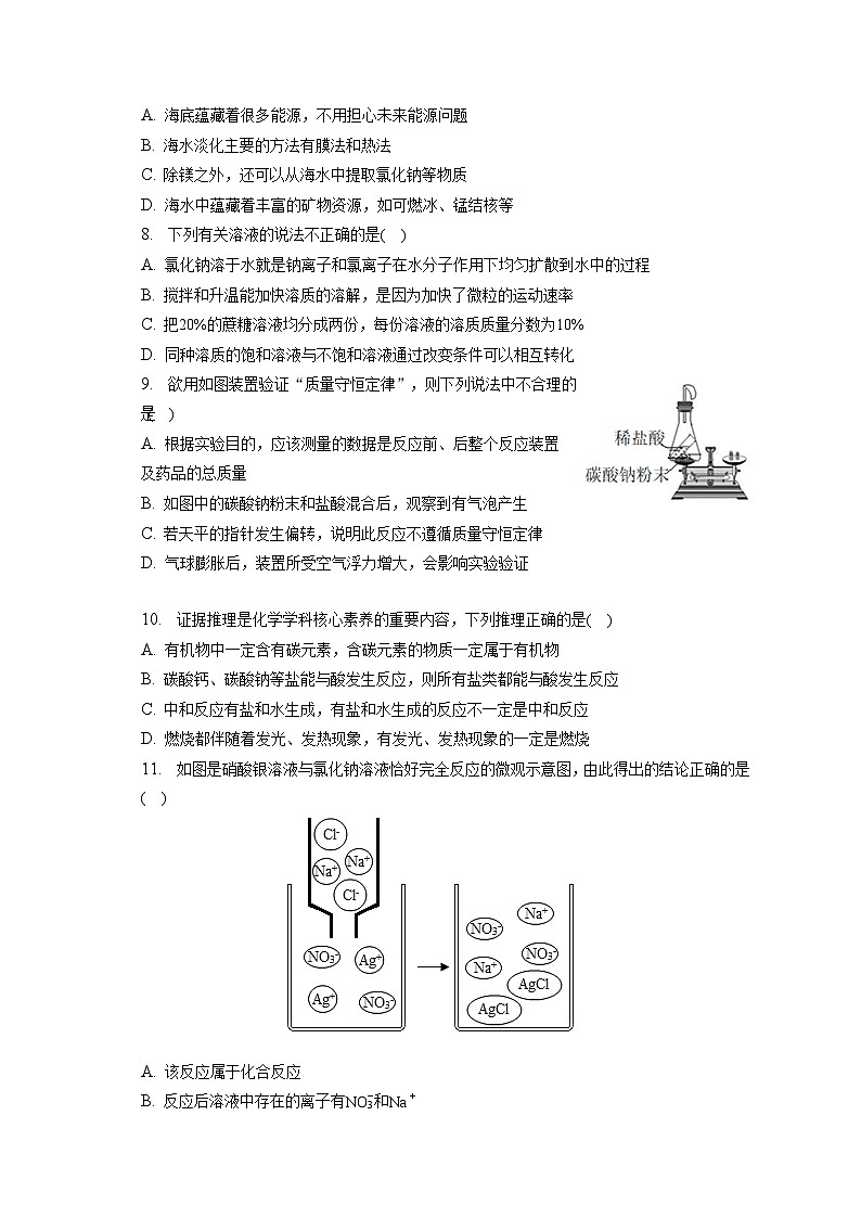 2023年山东省济南市历下区片区联考中考化学模拟试卷（含解析）第2页