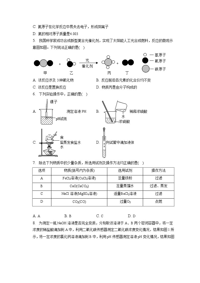 2023年安徽省滁州市定远县九梓学校中考化学一模试卷（含解析）02