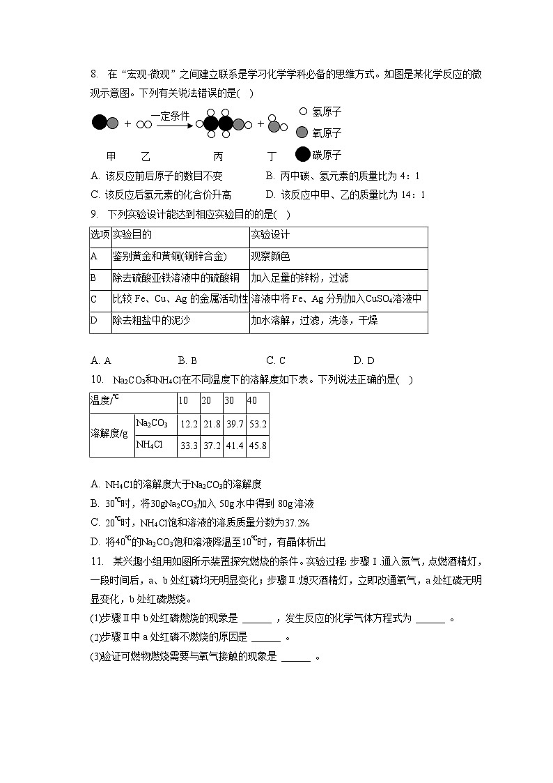2023年河北省保定市高阳县三利中学中考化学质检试卷（含解析）第2页