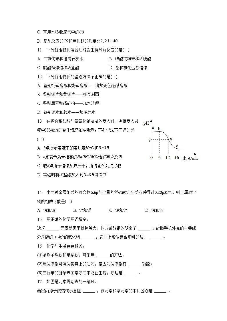 2023年河南省驻马店市平舆县中考化学一模试卷（含解析）03