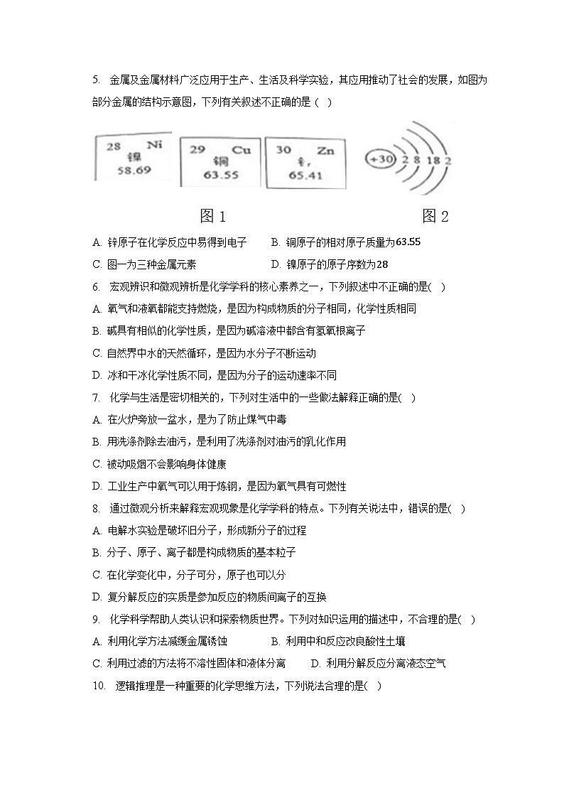 2023年山东省济南市章丘区中考化学二模试卷（含解析）02