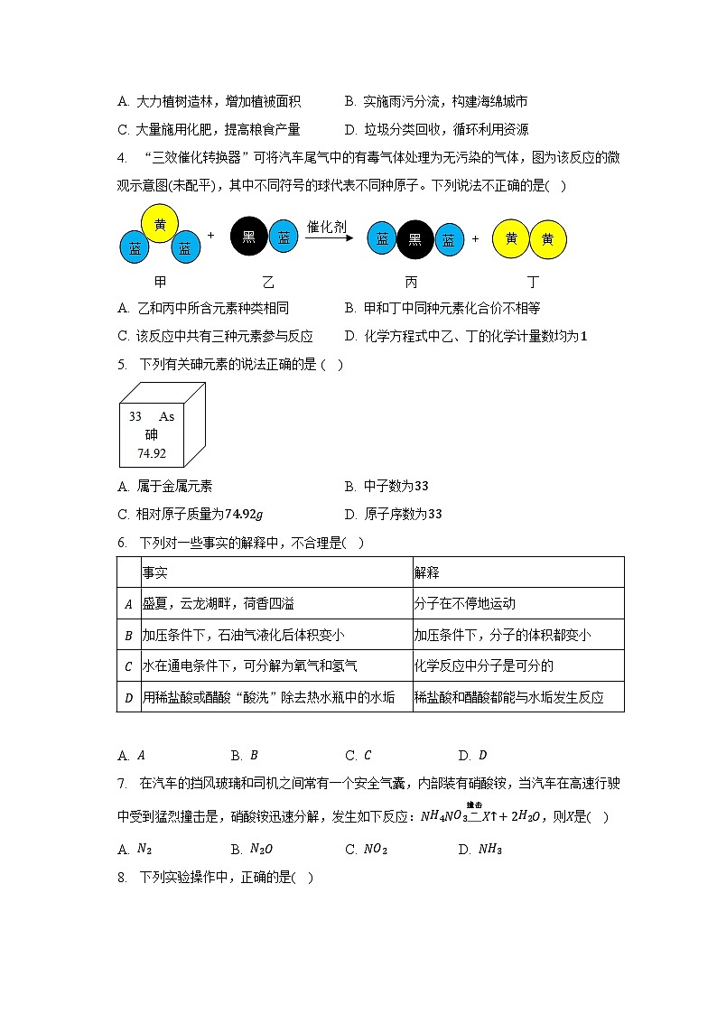 2023年安徽省滁州市定远兴隆中学中考化学一模试卷（含解析）02