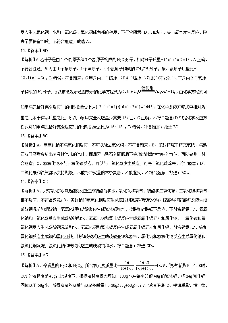 化学（天津卷）-【试题猜想】2023年中考考前最后一卷（考试版+答题卡+全解全析+参考答案）03