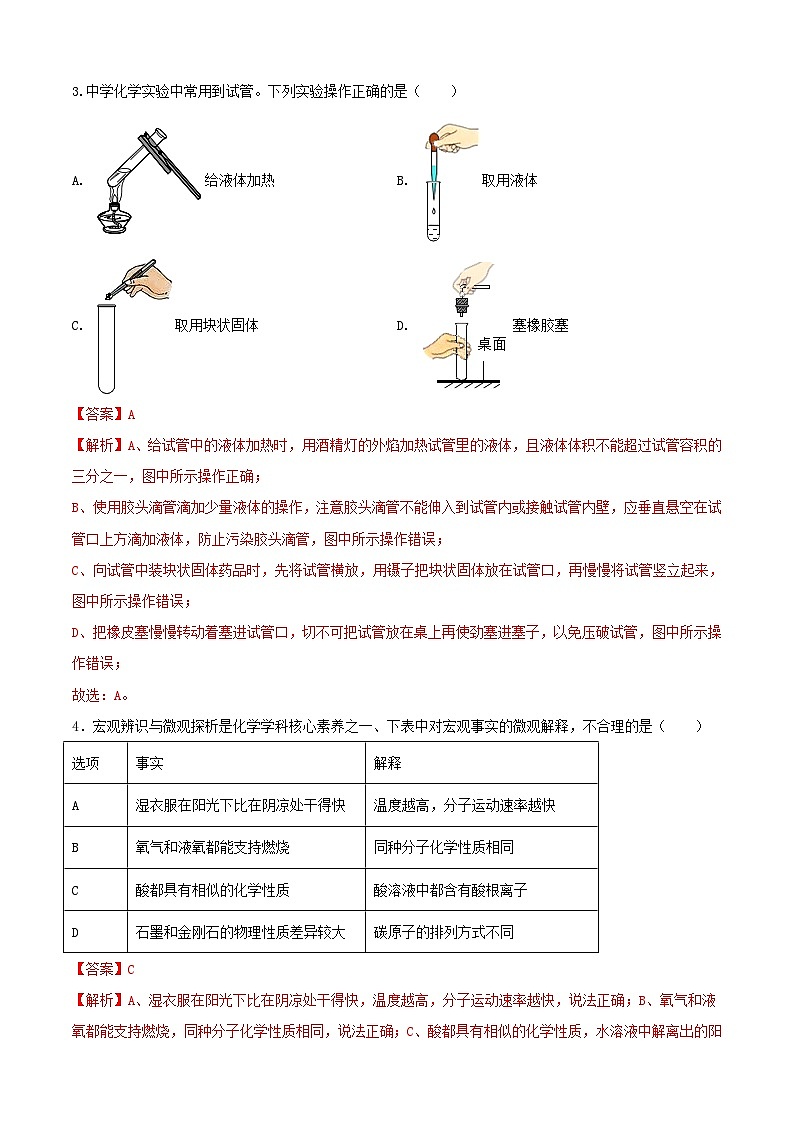 化学（四川成都卷）-【试题猜想】2023年中考考前最后一卷（全解全析）第2页