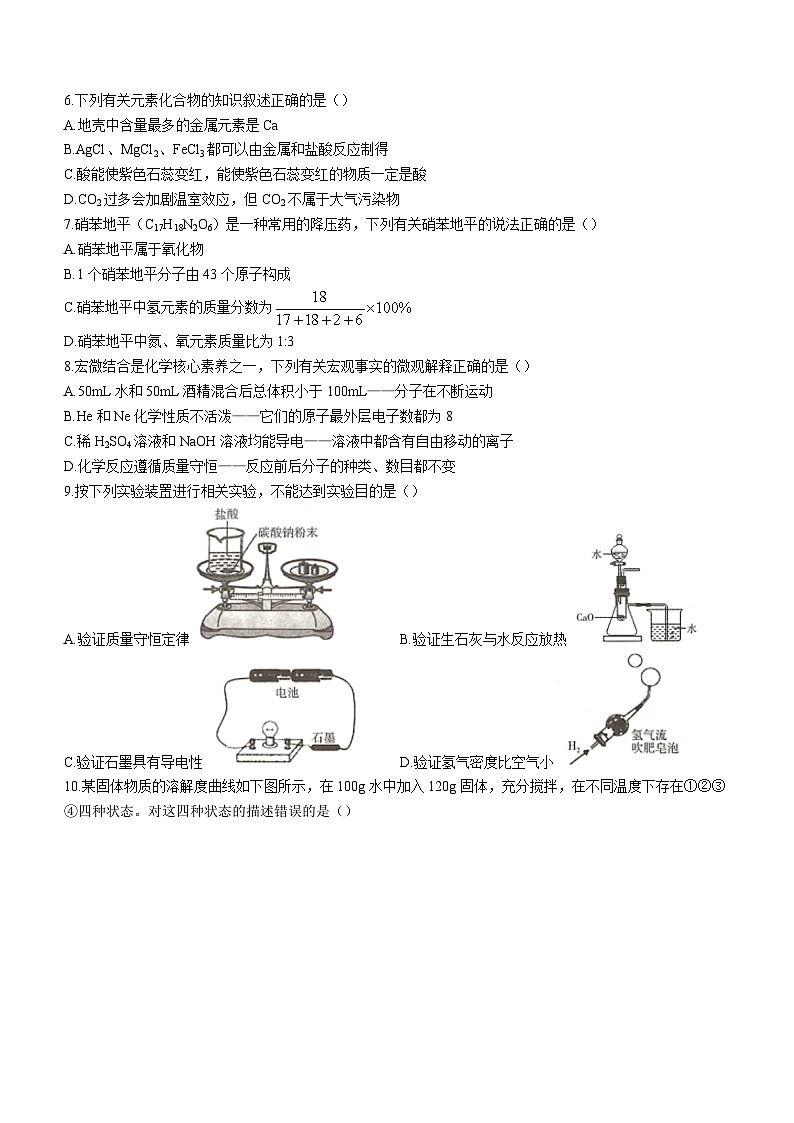 2021年广东省深圳市教科院提供中考二模化学试题(含答案)02