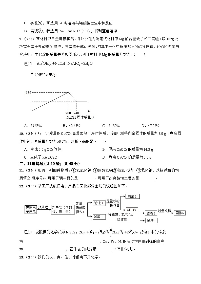 2023年吉林省中考预测化学试题四(含答案)第3页