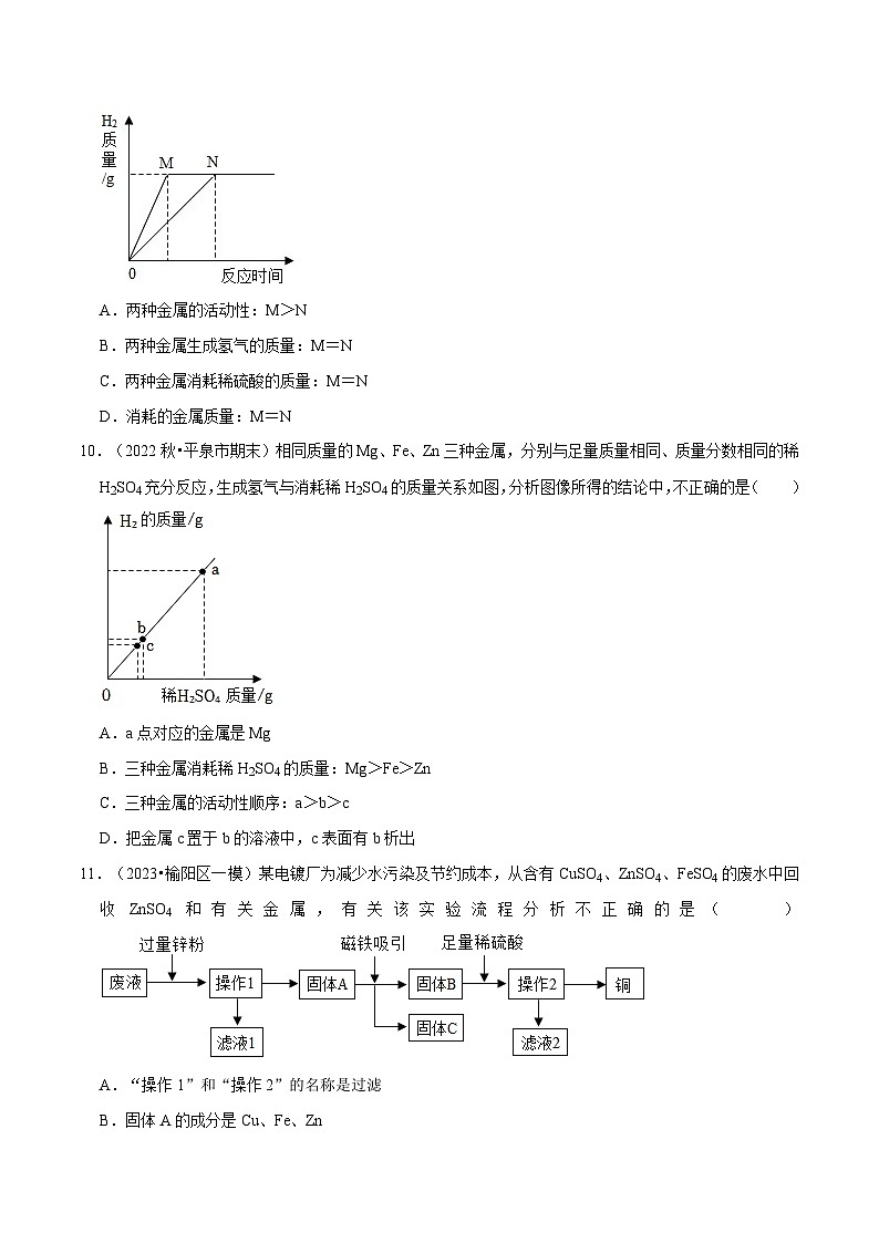 专题12 金属与酸、盐溶液反应 (原卷版)第3页