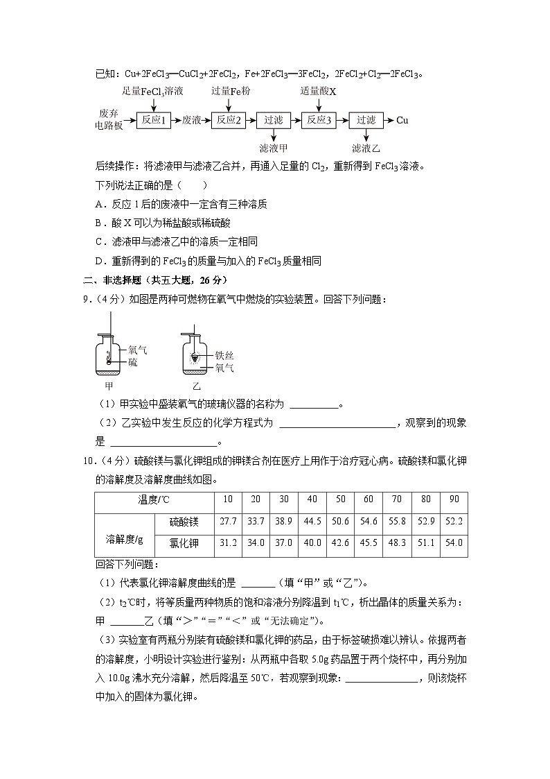 2023年湖北省武汉市江岸区部分学校中考化学调研试卷（5月份）第3页