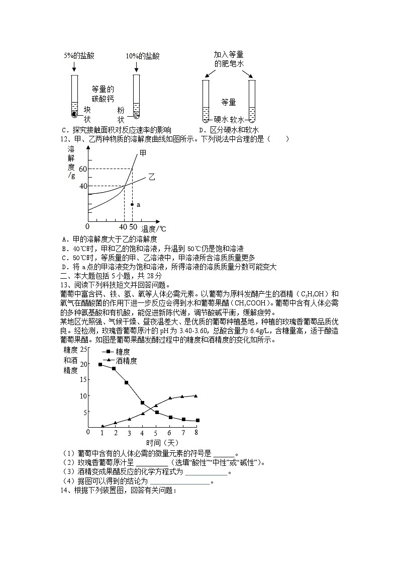 2023年安徽省中考考前化学模拟卷（1）03