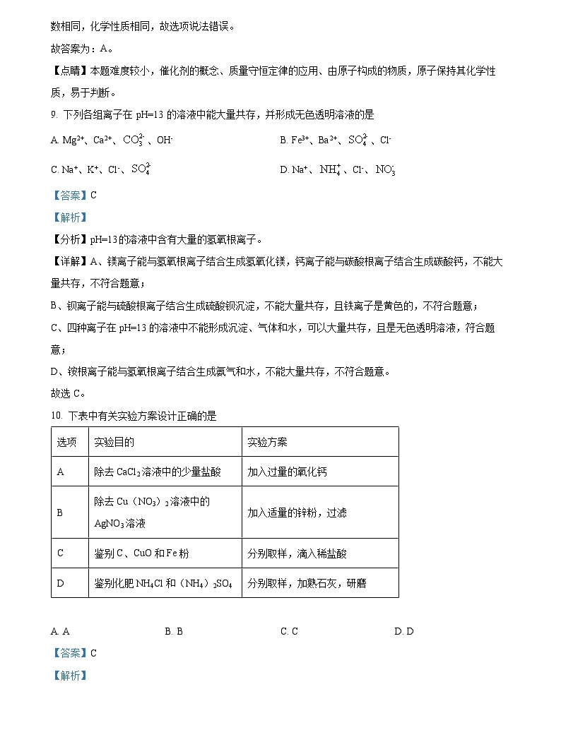 精品解析：2023年辽宁省锦州市黑山县中考二模化学试题（解析版）-教习网|试卷下载