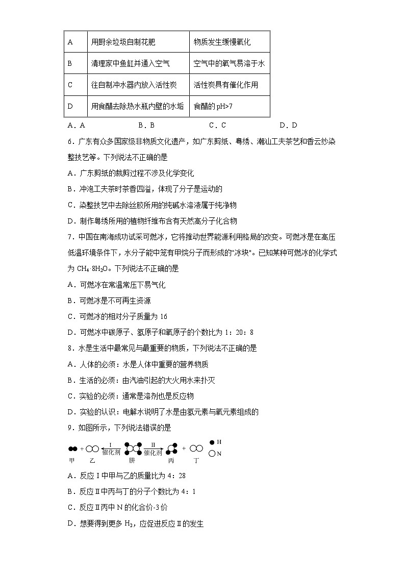 2023年广东省广州市越秀区执信中学中考二模化学试题(含答案)02