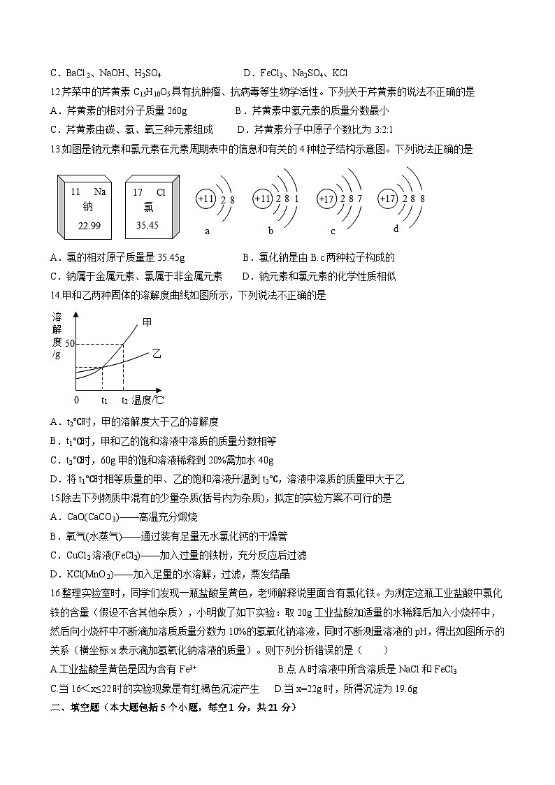 黄金卷7-备战中考化学全真模拟卷（重庆专用）（原卷版）第3页