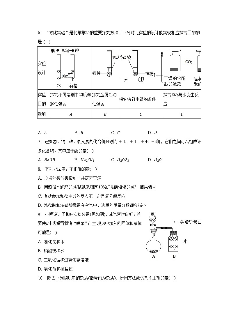 2023年宁夏银川重点中学中考化学二模试卷第2页