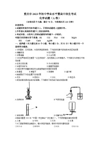 2023年重庆市中考化学真题（A卷）(无答案)