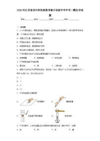 2023年江苏省苏州市张家港市梁丰初级中学中考二模化学试题(含答案)