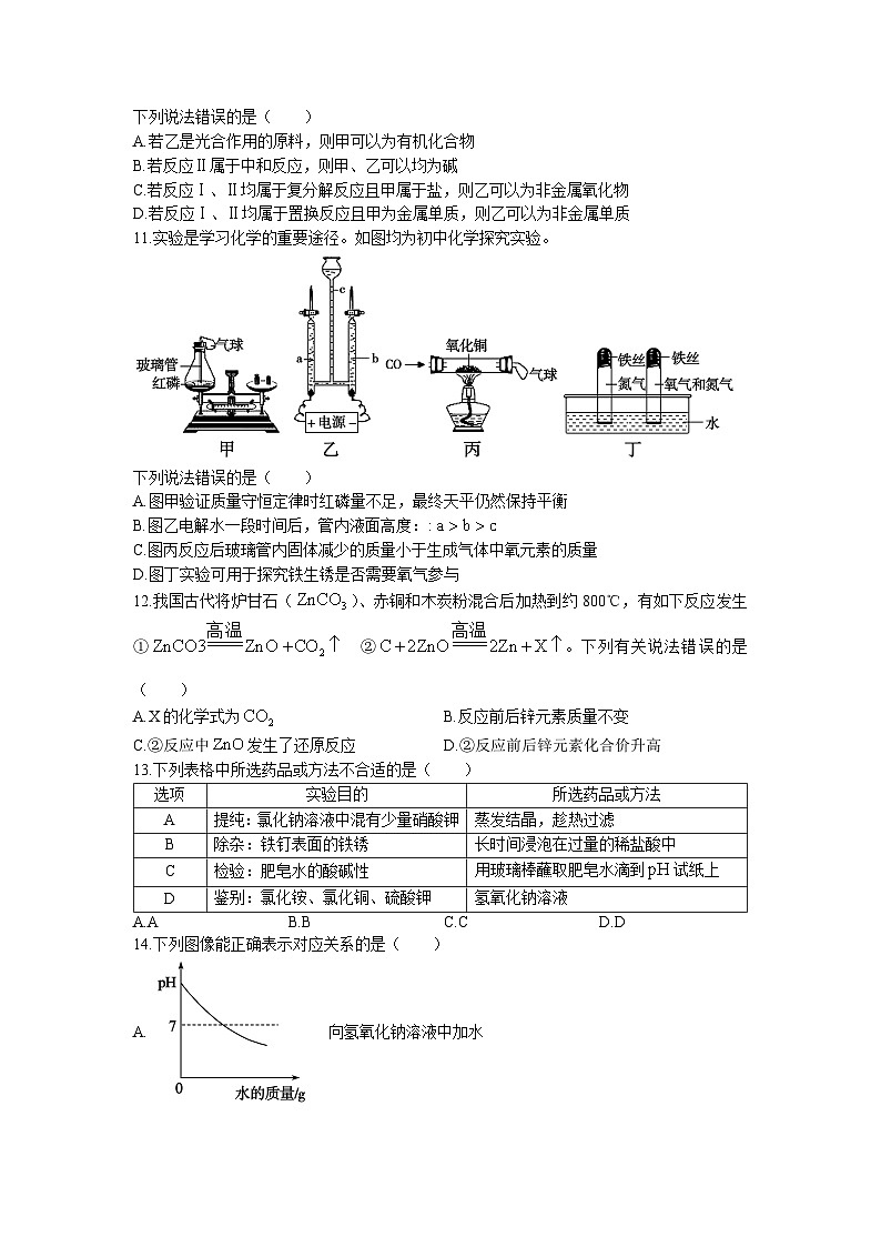 2023年山东省滨州市惠民县中考模拟化学试题三03