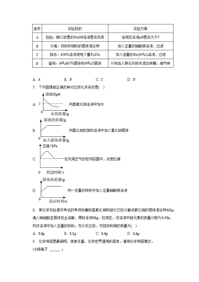 2023年四川省达州市中考化学试卷及答案解析第3页