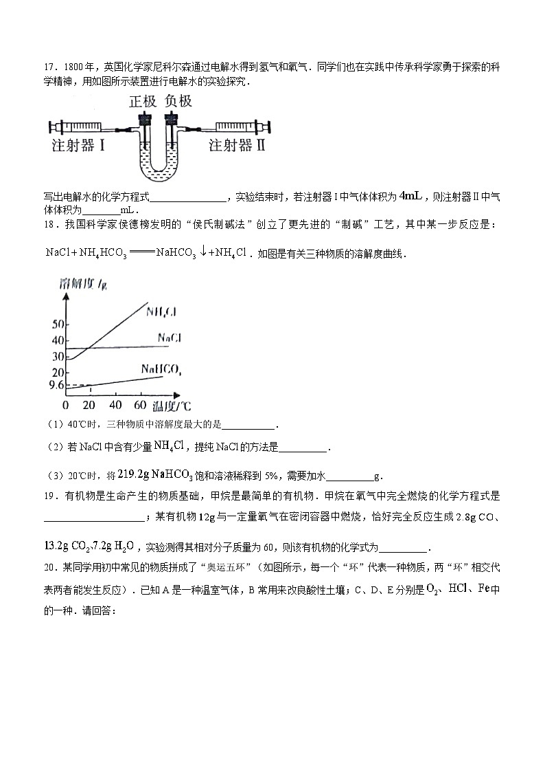 2023年河南省商丘市虞城县最后一次模拟化学试题及参考答案第3页