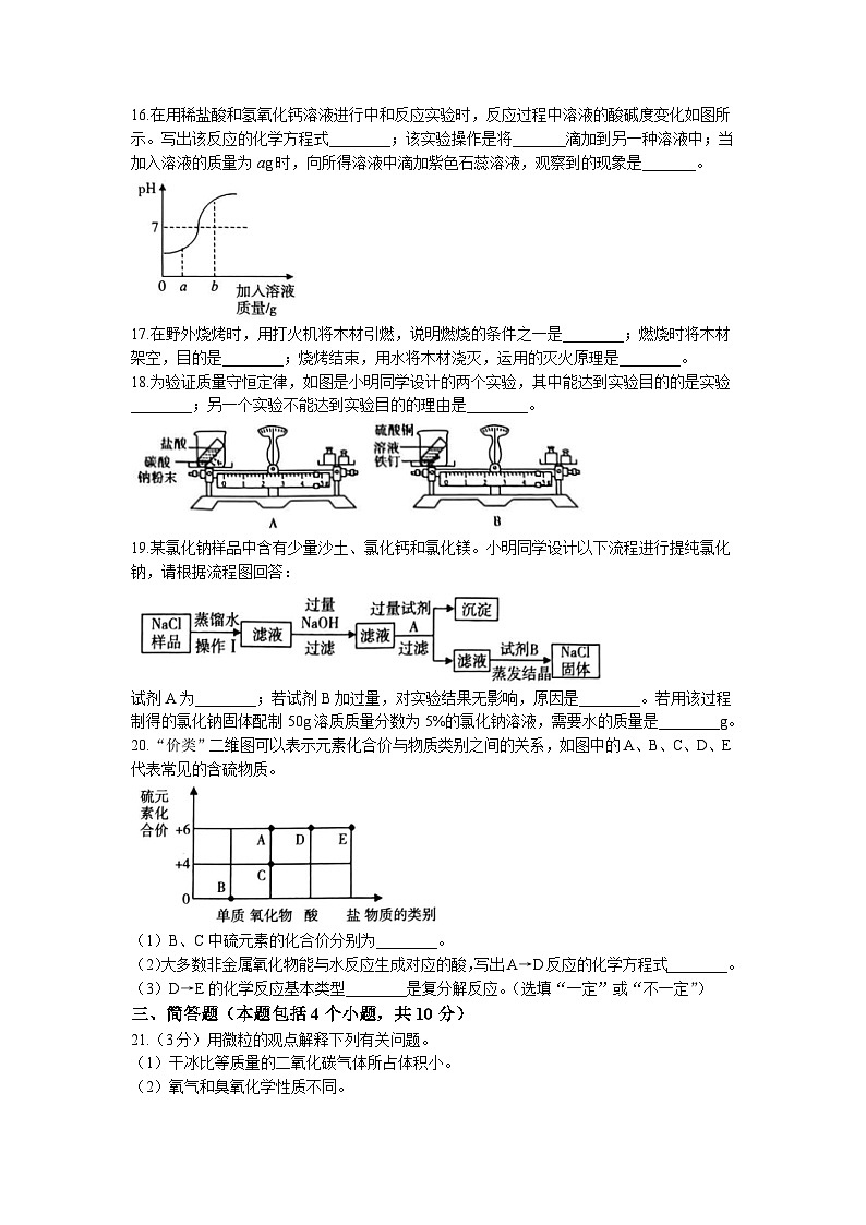 2023年河南省濮阳市台前县中考三模化学试题03