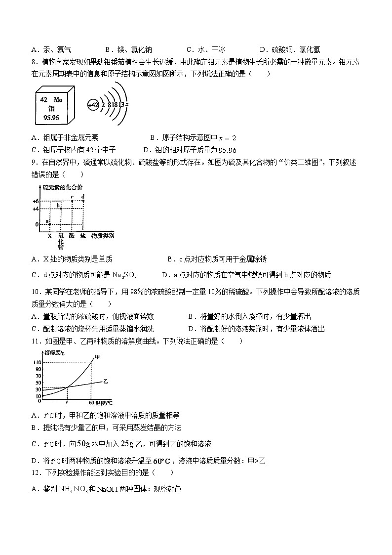 2023年河南省开封市尉氏县天一大联考中考三模化学试题(含答案)第2页