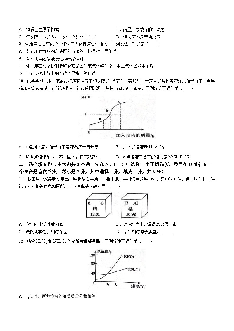 2023年江西省宜春市高安市中考二模化学试题(含答案)第2页
