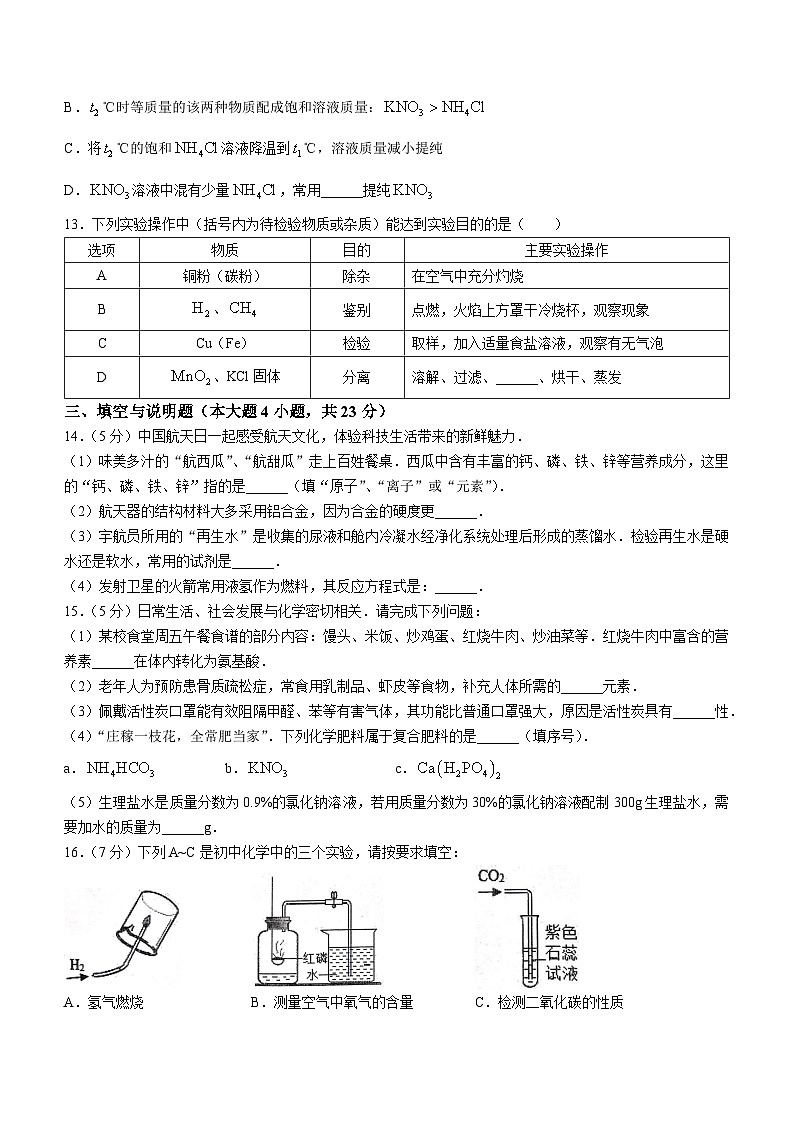 2023年江西省宜春市高安市中考二模化学试题(含答案)第3页