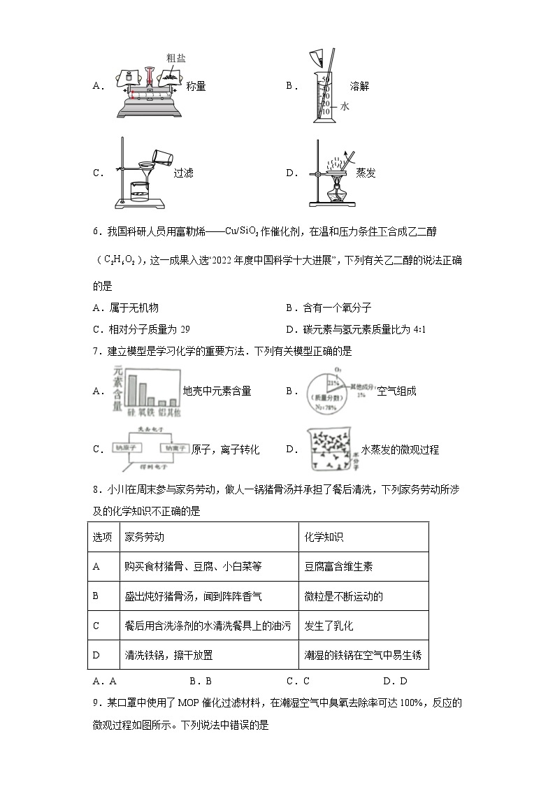 2023年安徽省合肥市第三十八中学中考三模化学试题(含答案)02