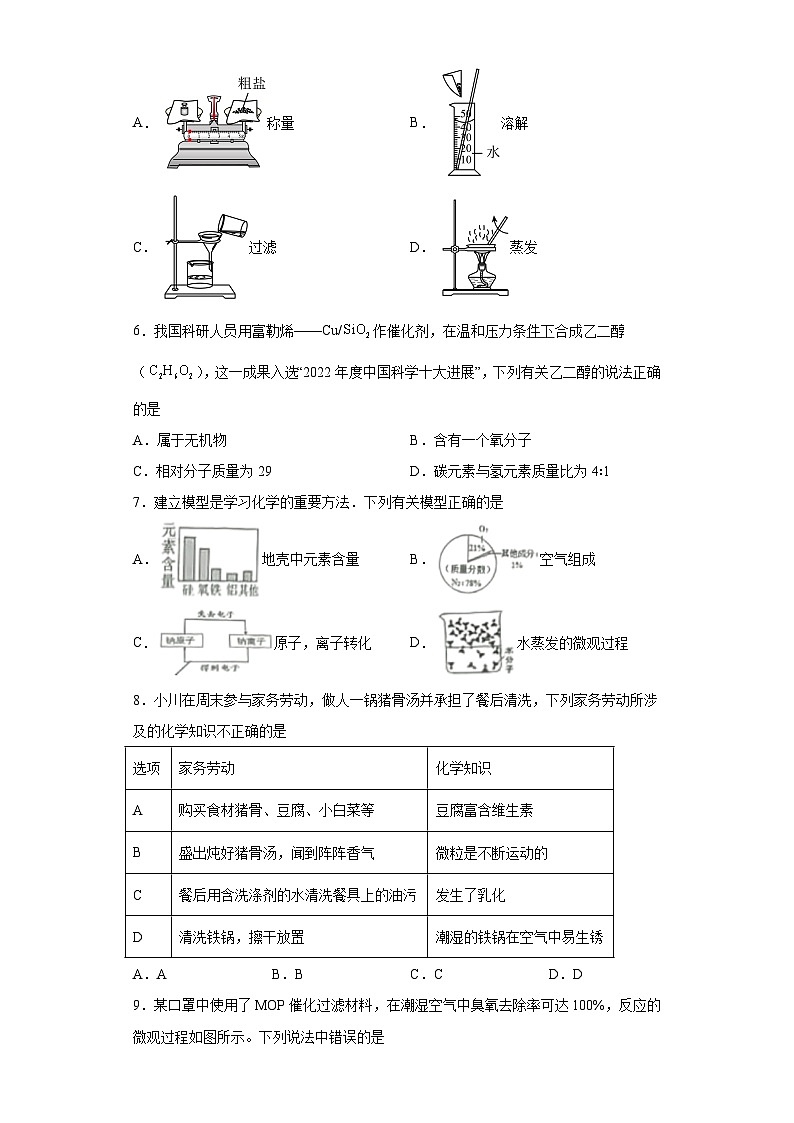 2023年安徽省合肥市第三十八中学中考三模化学试题(含答案)02