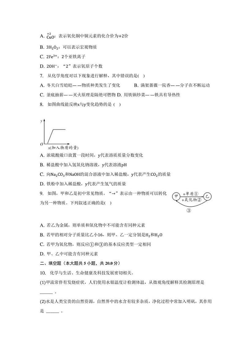 2023年陕西省宝鸡市陇县中考化学一模试卷（含解析）02