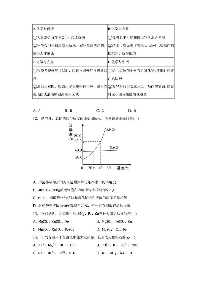 2023年内蒙古呼伦贝尔市牙克石市中考化学模拟试卷（含解析）03
