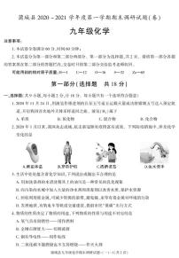 陕西省渭南市蒲城县2020-2021学年九年级上学期期末考试化学试卷