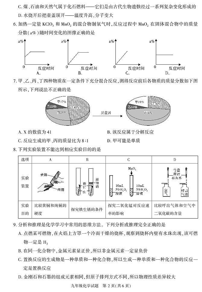 陕西省榆林市榆阳区2020-2021学年九年级上学期期末考试化学试卷02