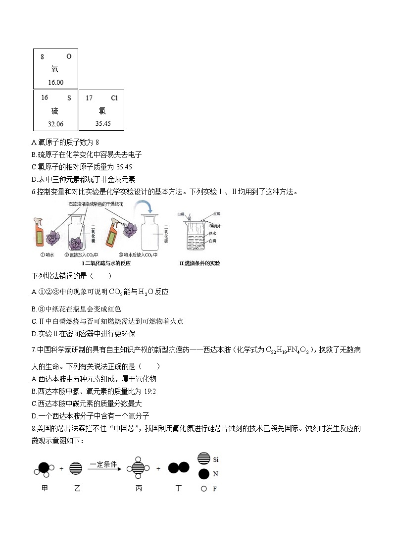2023年4月广东省深圳市南山第二外国语学校中考二模化学试题02