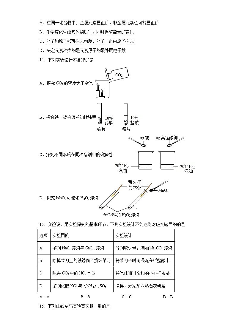 2023年重庆市九龙坡区实验外语学校中考三模化学试题（含解析）第3页